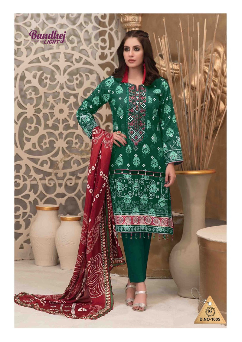 Kf Designer Bandhej Lite Vol 1 Cotton Festive Wear Salwar Suits