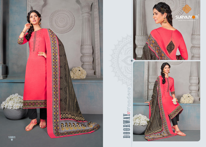 Suryajyoti Bandhej Vol 1 Satin Cotton Printed Party Wear Salwar Suits