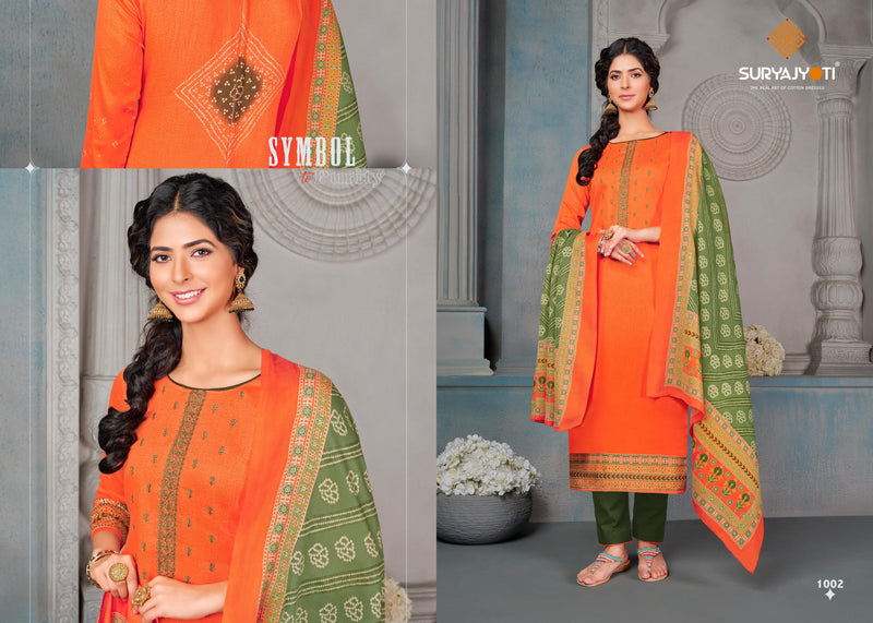 Suryajyoti Bandhej Vol 1 Satin Cotton Printed Party Wear Salwar Suits