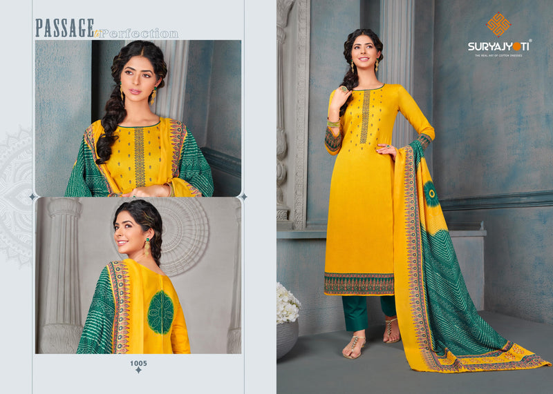 Suryajyoti Bandhej Vol 1 Satin Cotton Printed Party Wear Salwar Suits