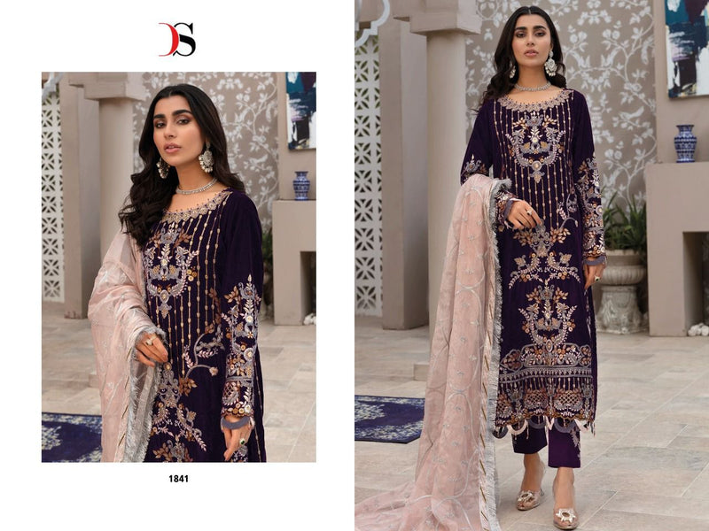 Deepsy Suit Baroque 2 Velvet With Heavy Embroidery Work Stylish Designer Fancy Wedding Wear Salwar Kameez