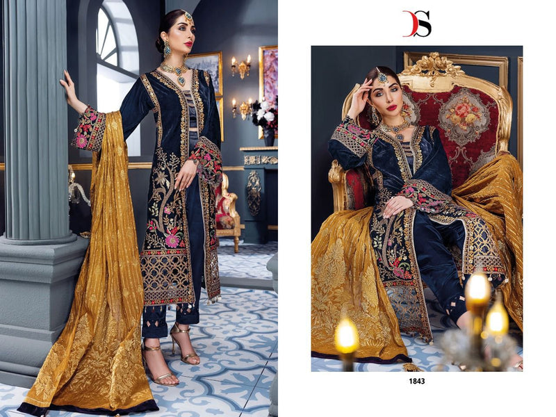 Deepsy Suit Baroque 2 Velvet With Heavy Embroidery Work Stylish Designer Fancy Wedding Wear Salwar Kameez