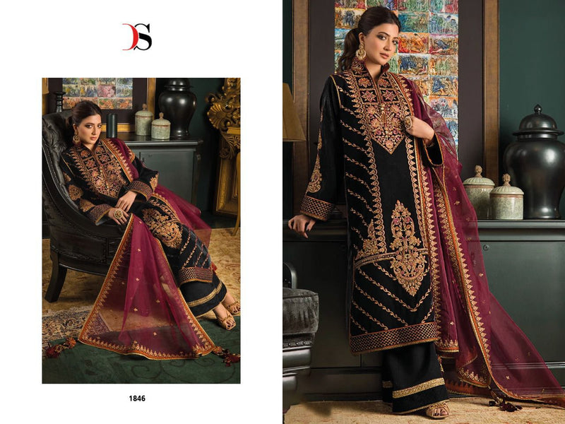 Deepsy Suit Baroque 2 Velvet With Heavy Embroidery Work Stylish Designer Fancy Wedding Wear Salwar Kameez