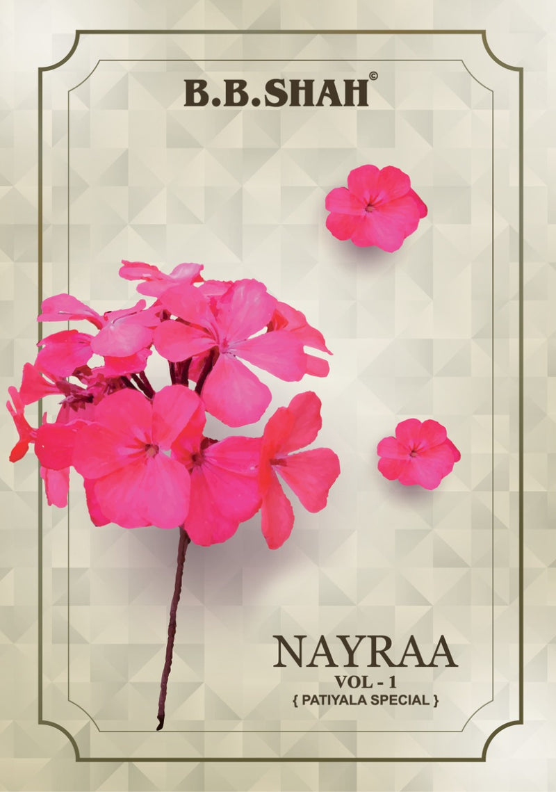 B B Shah Launch Nayraa Vol 1 Pure Cotton Printed Patiyala Style Designer Regular Wear Salwar Kameez