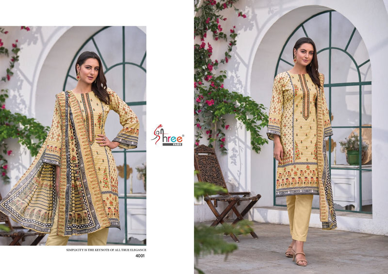 Shree Fabs Bin Saeed Lawn Collection Vol 4 Pure Lawn Cotton Print Exclusive Self Embroidery Designer Pakistani Salwar Suit