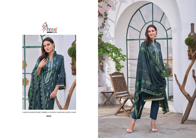 Shree Fabs Bin Saeed Lawn Collection Vol 4 Pure Lawn Cotton Print Exclusive Self Embroidery Designer Pakistani Salwar Suit