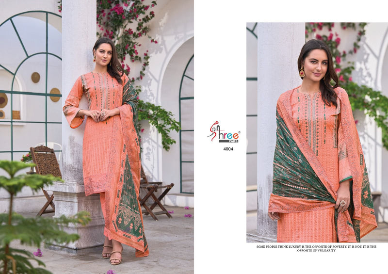 Shree Fabs Bin Saeed Lawn Collection Vol 4 Pure Lawn Cotton Print Exclusive Self Embroidery Designer Pakistani Salwar Suit