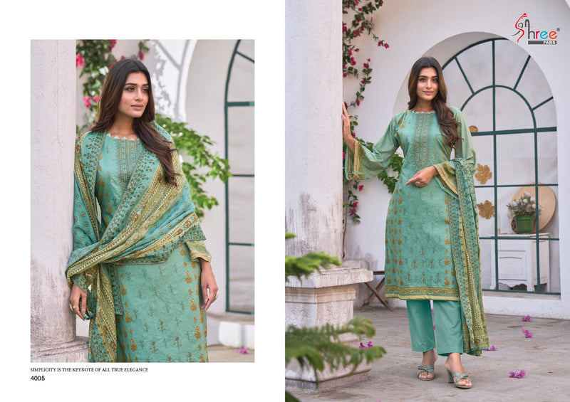 Shree Fabs Bin Saeed Lawn Collection Vol 4 Pure Lawn Cotton Print Exclusive Self Embroidery Designer Pakistani Salwar Suit