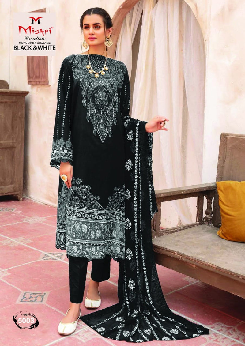 Mishri Creation Black And White Vol 5 Cotton Printed Party Wear Salwar Suits