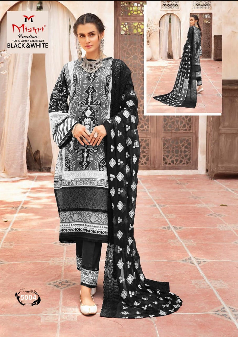 Mishri Creation Black And White Vol 5 Cotton Printed Party Wear Salwar Suits