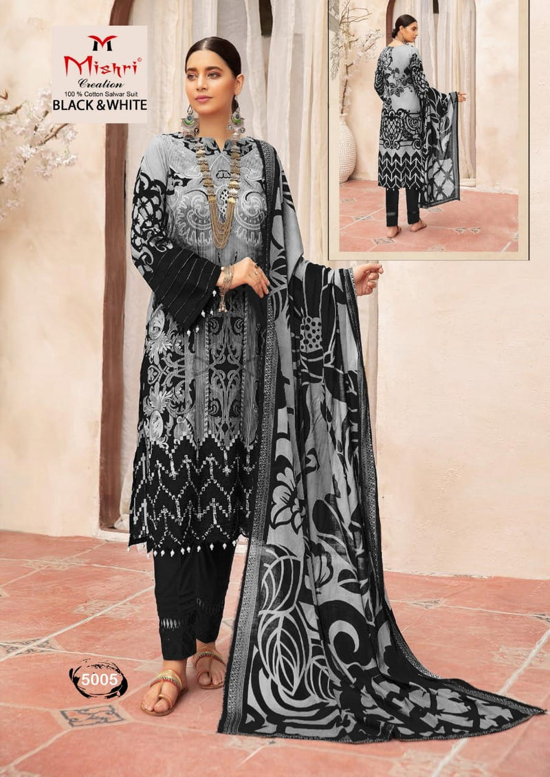 Mishri Creation Black And White Vol 5 Cotton Printed Party Wear Salwar Suits