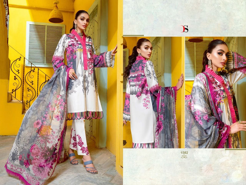 Deepsy Suits Bliss Lawn 22 2 Pure Cotton Pakistani Style Embroidered Party Wear Salwar Suits