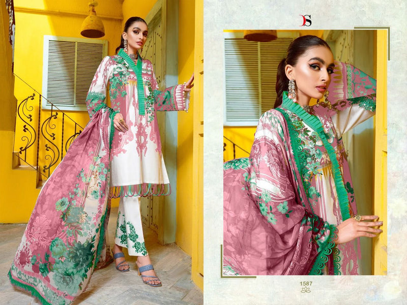 Deepsy Suits Bliss Lawn 22 2 Pure Cotton Pakistani Style Embroidered Party Wear Salwar Suits