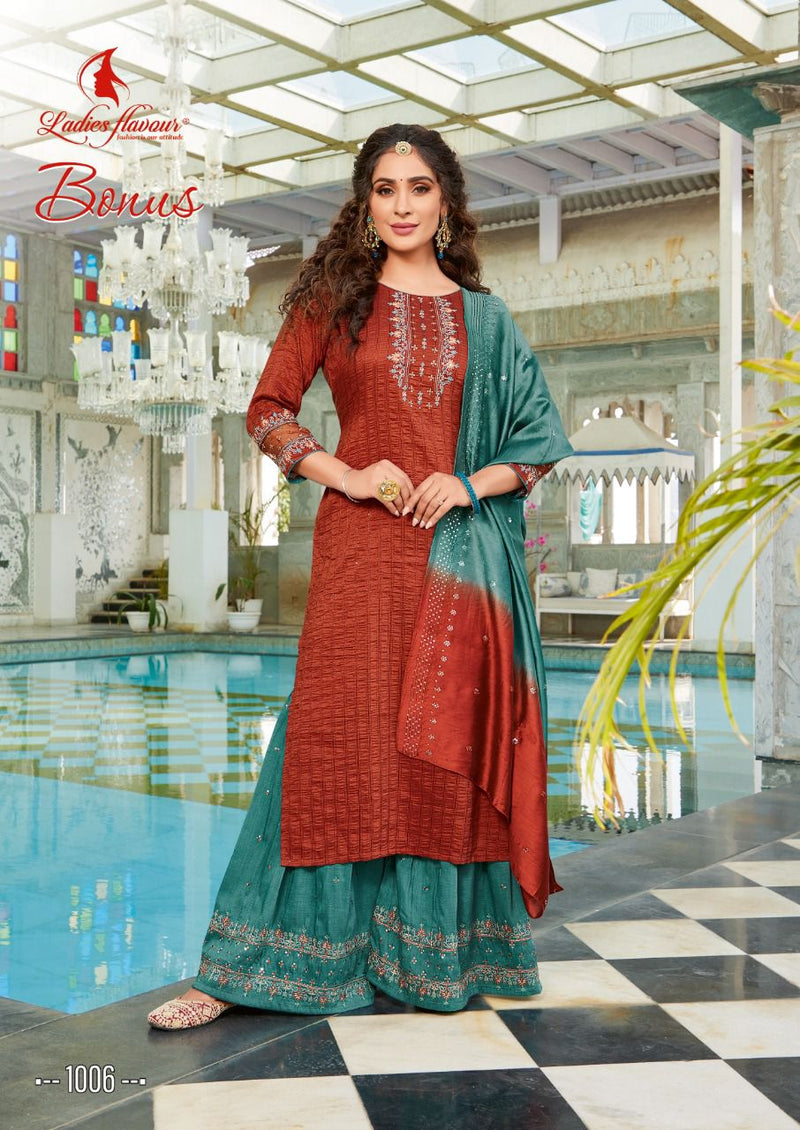 Ladies Flavour  Bonus Chinon Designer Wear Kurti Collection