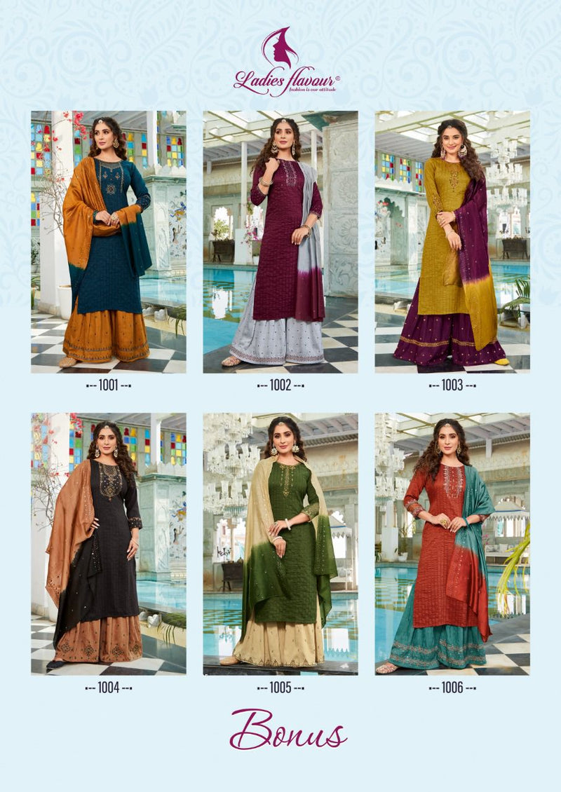 Ladies Flavour  Bonus Chinon Designer Wear Kurti Collection