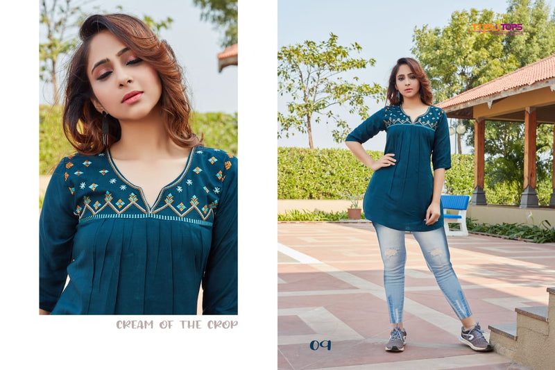 Tips & Tops Bubbly Vol 3 Rayon Fancy Top Style Western Wear Short Kurtis