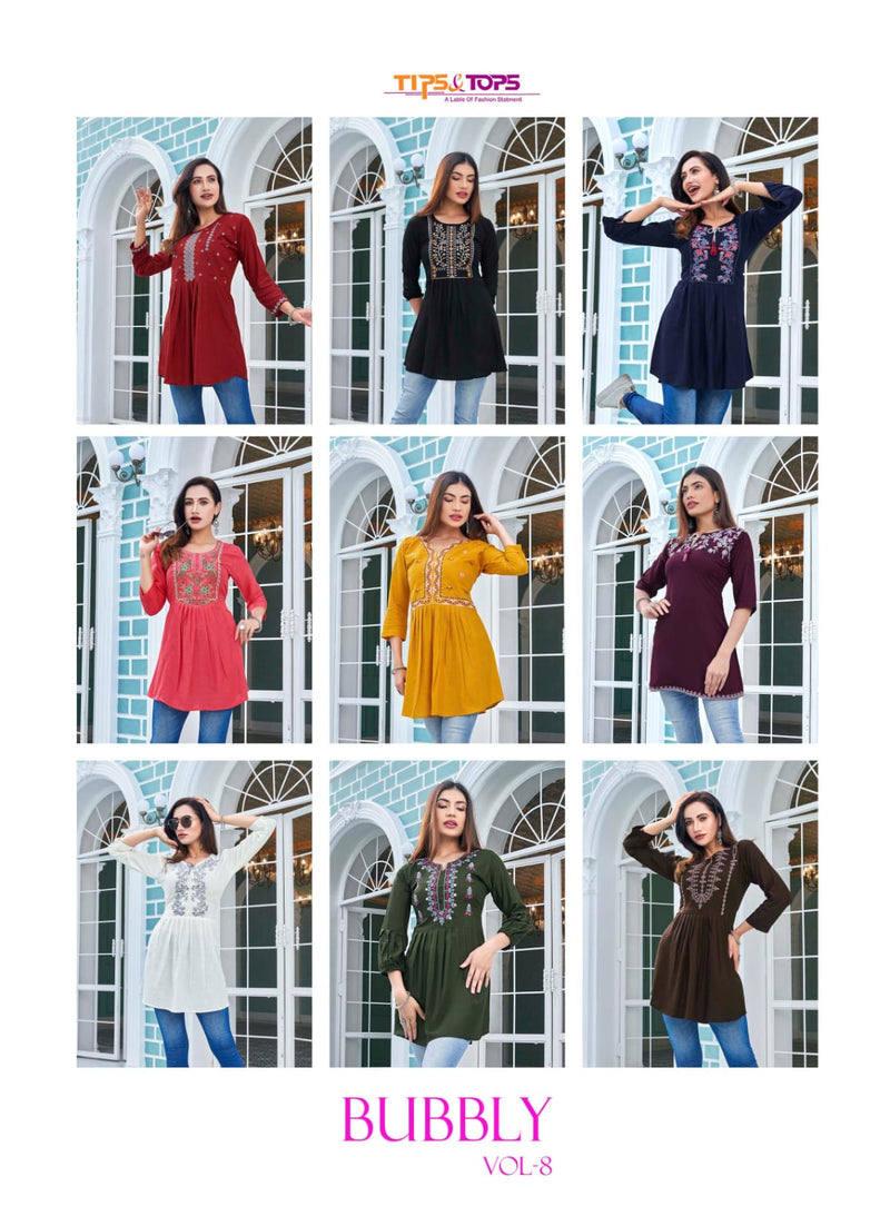 Tips & Tops Bubbly Vol 8 Rayon With Western Look Stylish Designer Party Wear Kurti