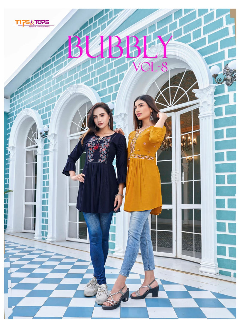 Tips & Tops Bubbly Vol 8 Rayon With Western Look Stylish Designer Party Wear Kurti