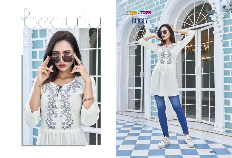 Tips & Tops Bubbly Vol 8 Rayon With Western Look Stylish Designer Party Wear Kurti