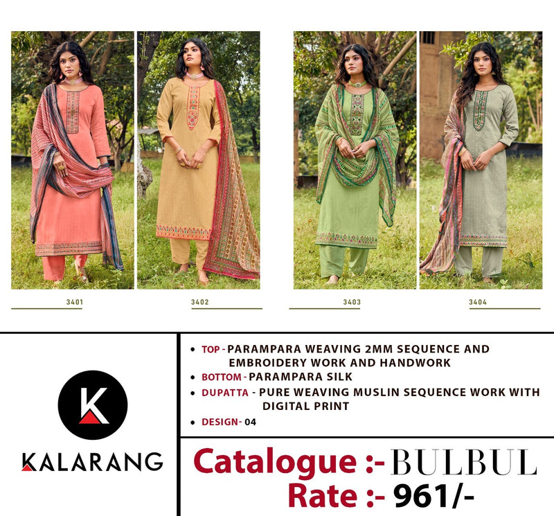 Kalarang Fashion Bulbul Parampara Weaving Beautiful Festive Wear Salwar Kameez