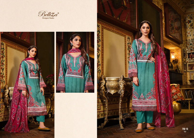 Belliza Designer Studio Haafiza Pure Jam Cotton Digital Print Embroidered Work Salwar Kameez