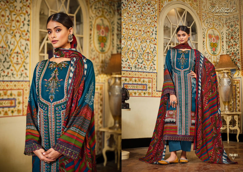 Belliza Designer Studio Haafiza Pure Jam Cotton Digital Print Embroidered Work Salwar Kameez