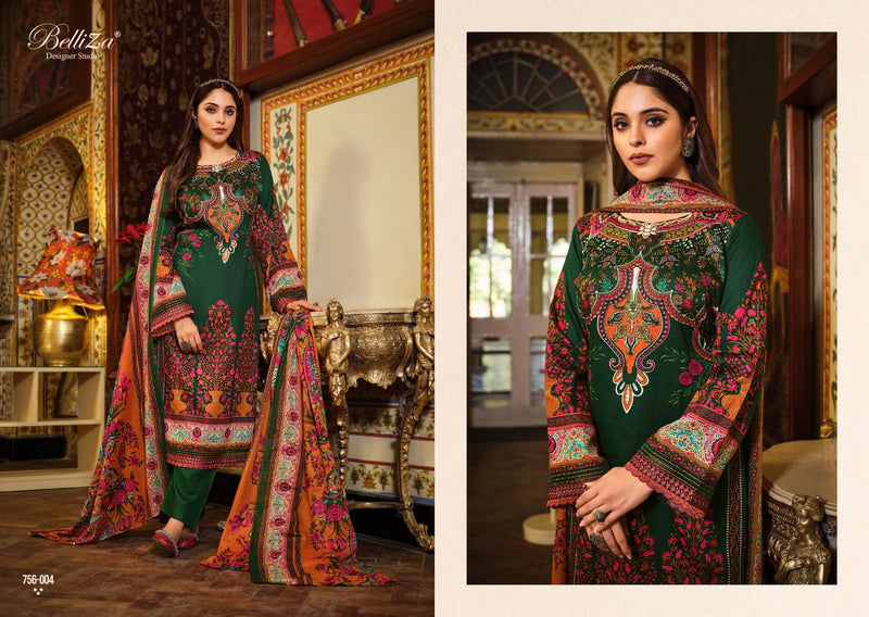 Belliza Designer Studio Haafiza Pure Jam Cotton Digital Print Embroidered Work Salwar Kameez