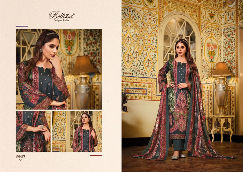 Belliza Designer Studio Haafiza Pure Jam Cotton Digital Print Embroidered Work Salwar Kameez