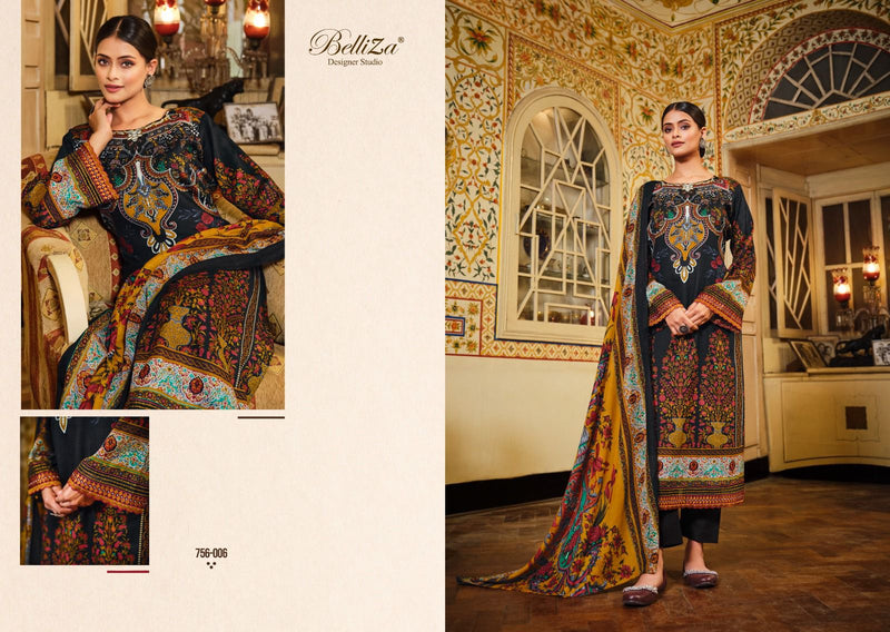 Belliza Designer Studio Haafiza Pure Jam Cotton Digital Print Embroidered Work Salwar Kameez