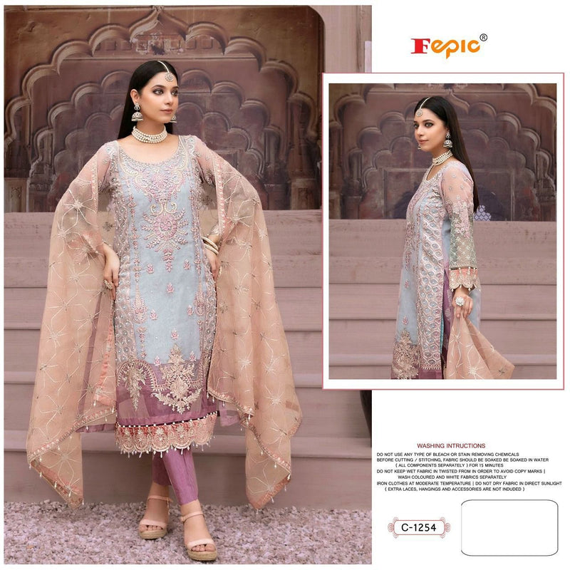 Fepic Rosemeen D 1224 Organza With Embroidery Work Stylish Designer Festive Wear Salwar Kameez