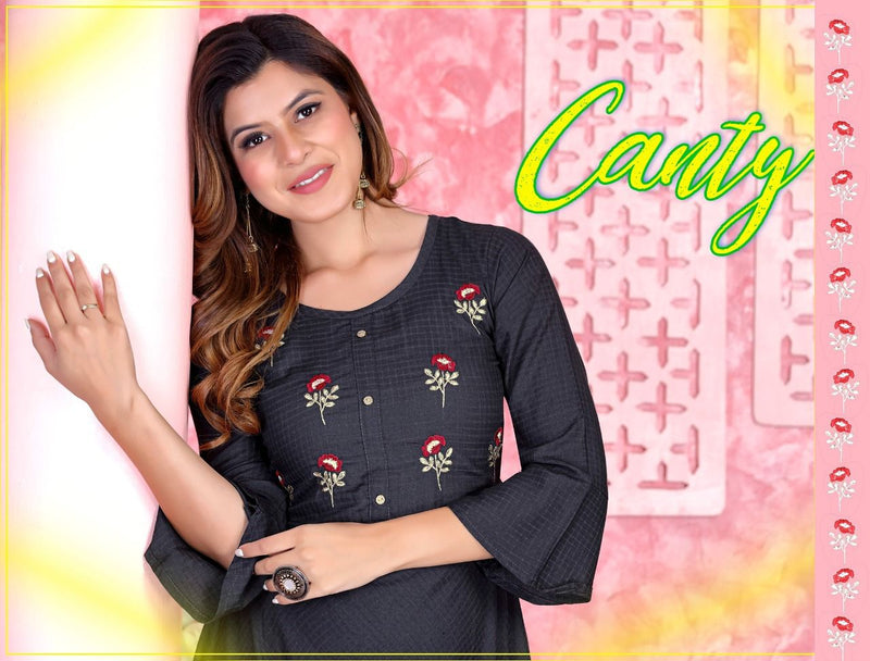 Beauty Queen Canty Vol 1 Rayon Fancy Party Wear Embroidered Kurtis