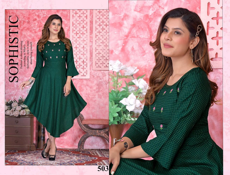 Beauty Queen Canty Vol 1 Rayon Fancy Party Wear Embroidered Kurtis