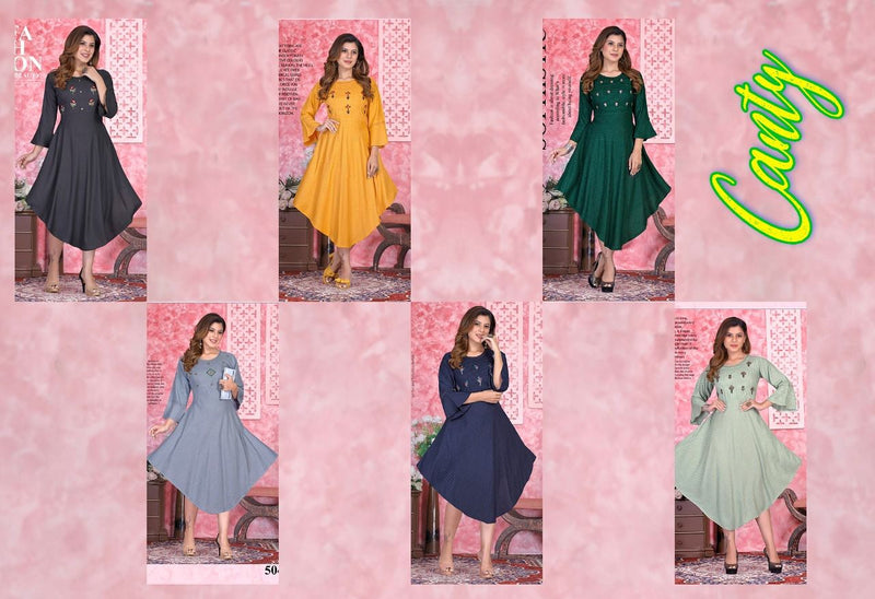 Beauty Queen Canty Vol 1 Rayon Fancy Party Wear Embroidered Kurtis