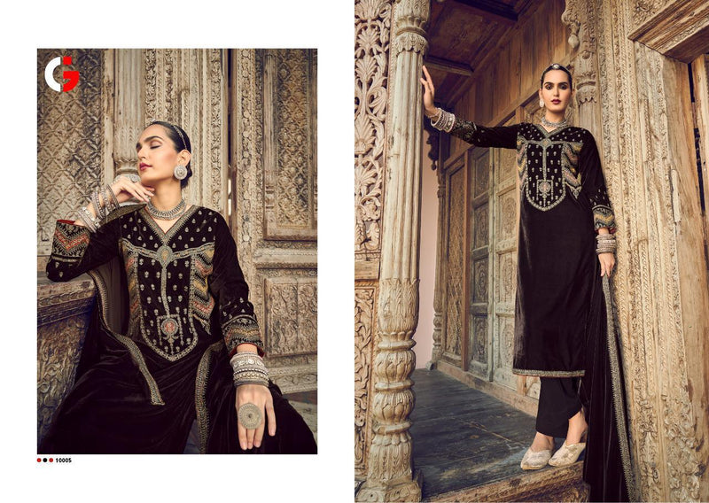 Gull Jee Carnation Velvet With Beautiful Heavy Embroidery Work Winter Salwar Kameez