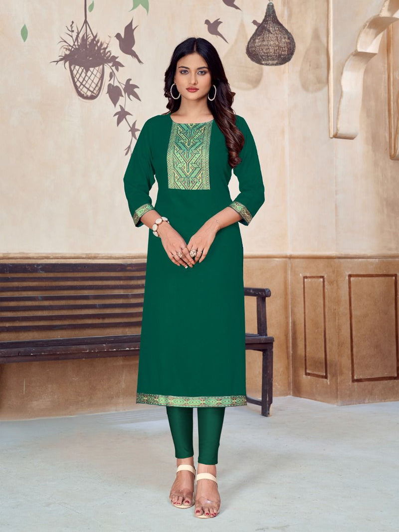 Viza Lifestyle Centra Rayon With Fancy Work Stylish Designer Festive Wear Kurti