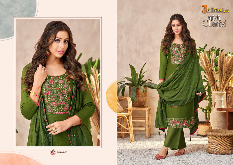 Alok Suit Charvi Jam Cotton With Heavy Embroidery Work Stylish Designer Fancy Salwar Kameez