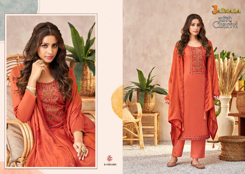 Alok Suit Charvi Jam Cotton With Heavy Embroidery Work Stylish Designer Fancy Salwar Kameez