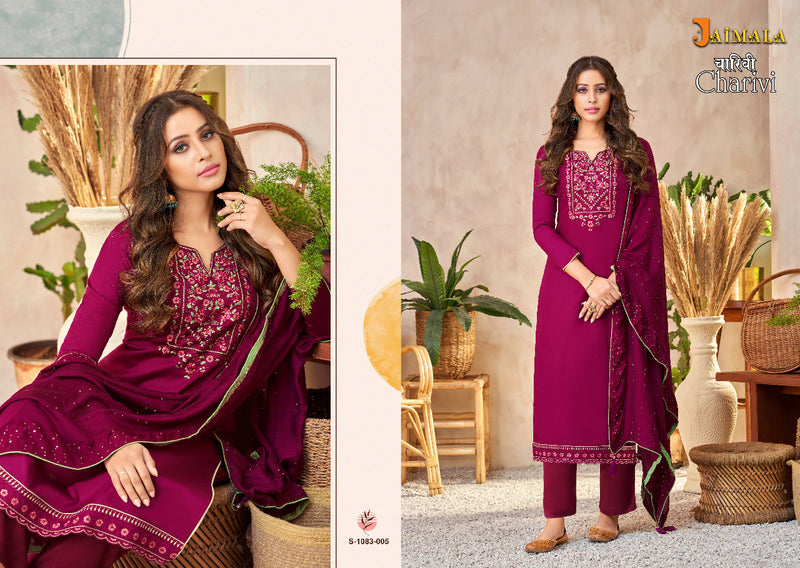 Alok Suit Charvi Jam Cotton With Heavy Embroidery Work Stylish Designer Fancy Salwar Kameez