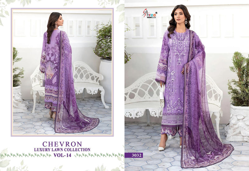 Shree Fabs Chevron Luxury Lawn Collection Vol 14 Pure Lawn Cotton Print Self Patch Work Pakistani Salwar Suit