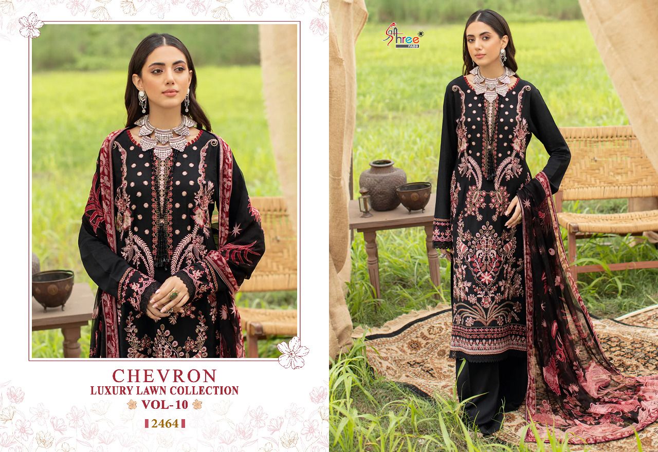 Shree Fabs Chevron Luxury Vol 10 Pure Cotton With Fancy Work Stylish Designer Pakistani Salwar Kameez