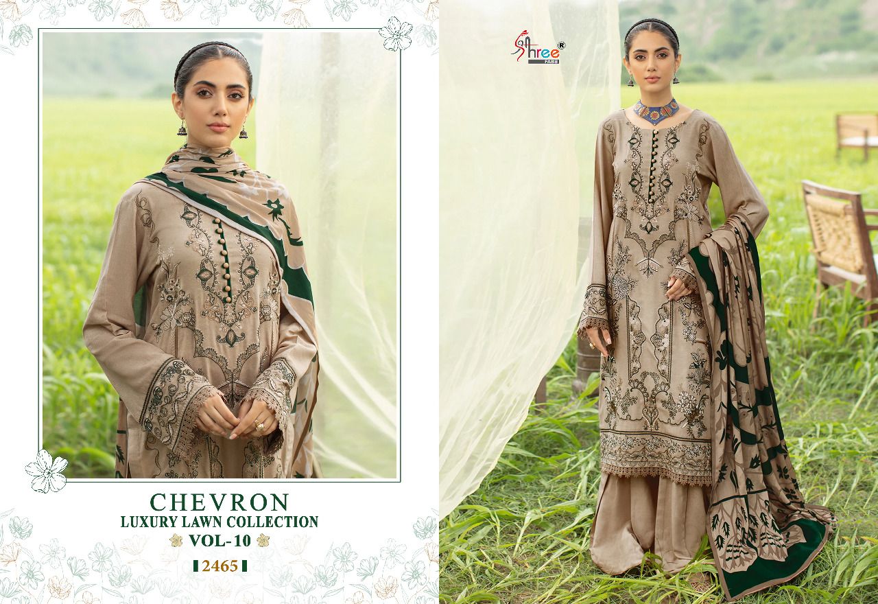 Shree Fabs Chevron Luxury Vol 10 Pure Cotton With Fancy Work Stylish Designer Pakistani Salwar Kameez