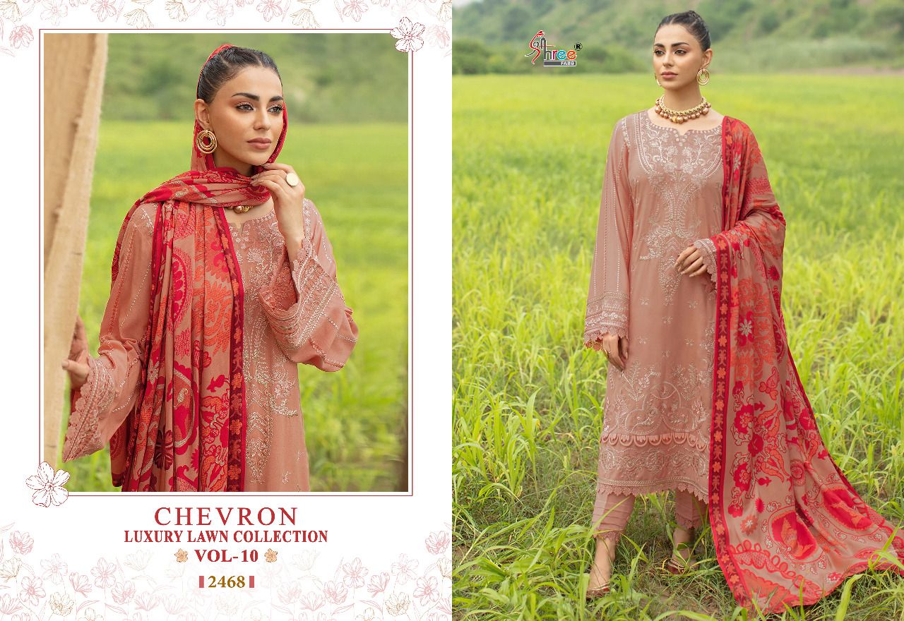 Shree Fabs Chevron Luxury Vol 10 Pure Cotton With Fancy Work Stylish Designer Pakistani Salwar Kameez