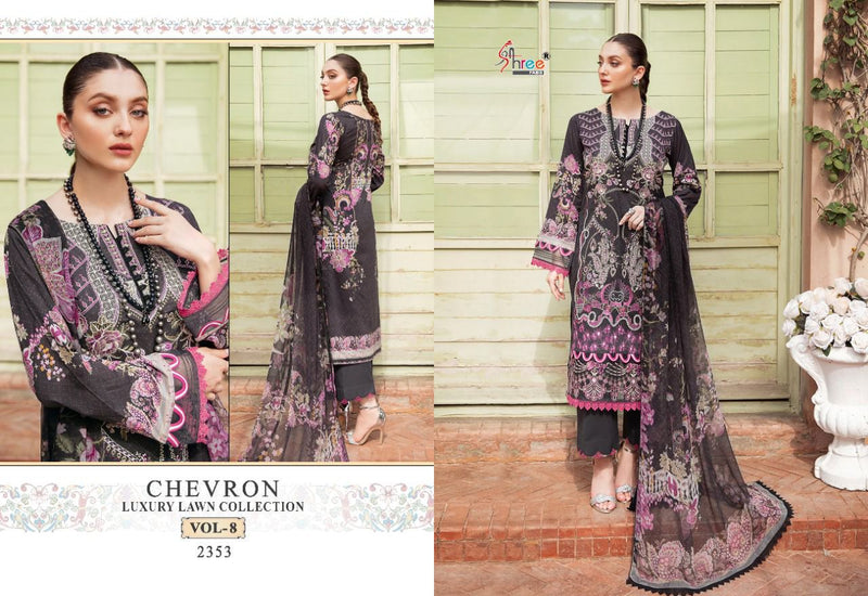 Shree Fab Chevron Luxury Lawn Collection Vol 8 Pure Cotton Stylish Designer With Embroidery Work Stylish Designer Pakistani Salwar Suit