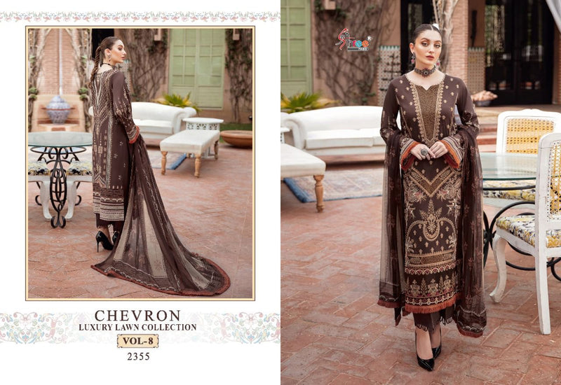 Shree Fab Chevron Luxury Lawn Collection Vol 8 Pure Cotton Stylish Designer With Embroidery Work Stylish Designer Pakistani Salwar Suit