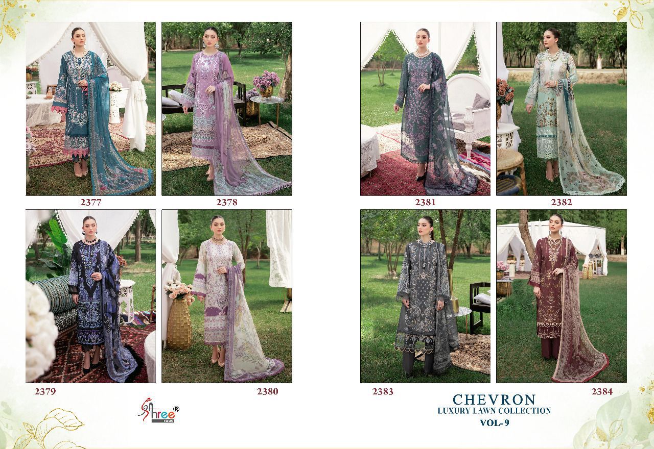 Shree Fabs Chevron Luxury Lawn Collection Vol 9 Pure Chiffon Stylish Designer Pakistani Salwar Kameez