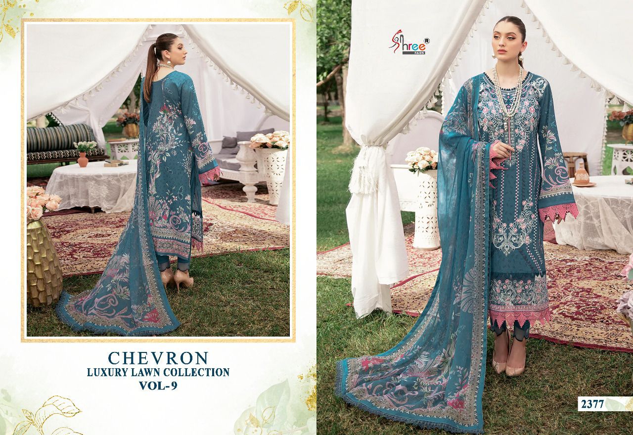 Shree Fabs Chevron Luxury Lawn Collection Vol 9 Pure Chiffon Stylish Designer Pakistani Salwar Kameez