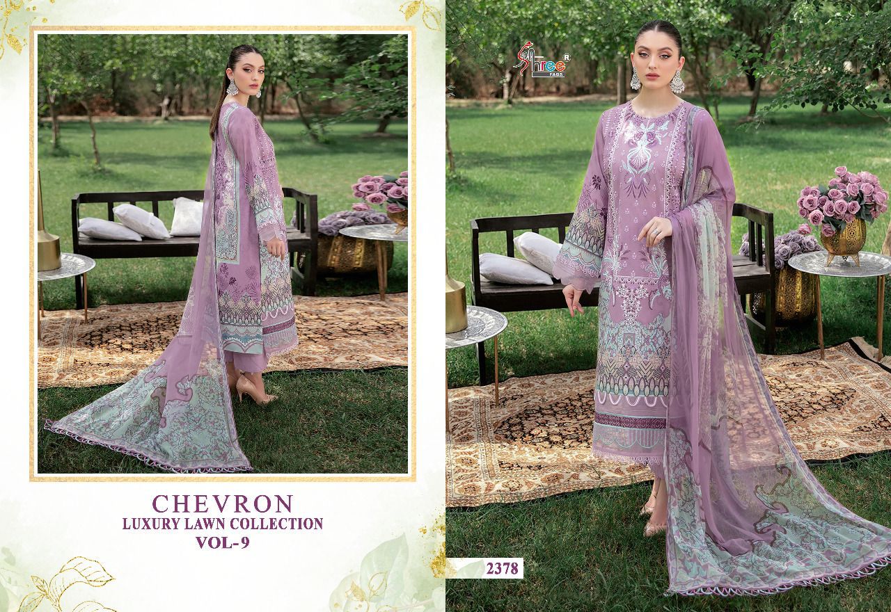 Shree Fabs Chevron Luxury Lawn Collection Vol 9 Pure Chiffon Stylish Designer Pakistani Salwar Kameez