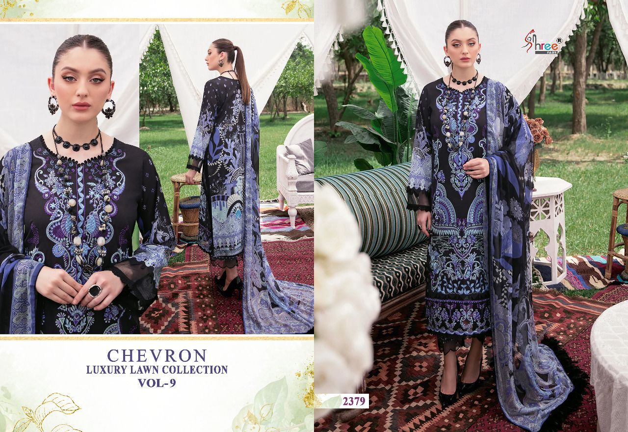 Shree Fabs Chevron Luxury Lawn Collection Vol 9 Pure Chiffon Stylish Designer Pakistani Salwar Kameez