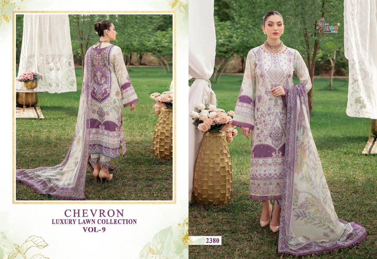 Shree Fabs Chevron Luxury Lawn Collection Vol 9 Pure Chiffon Stylish Designer Pakistani Salwar Kameez