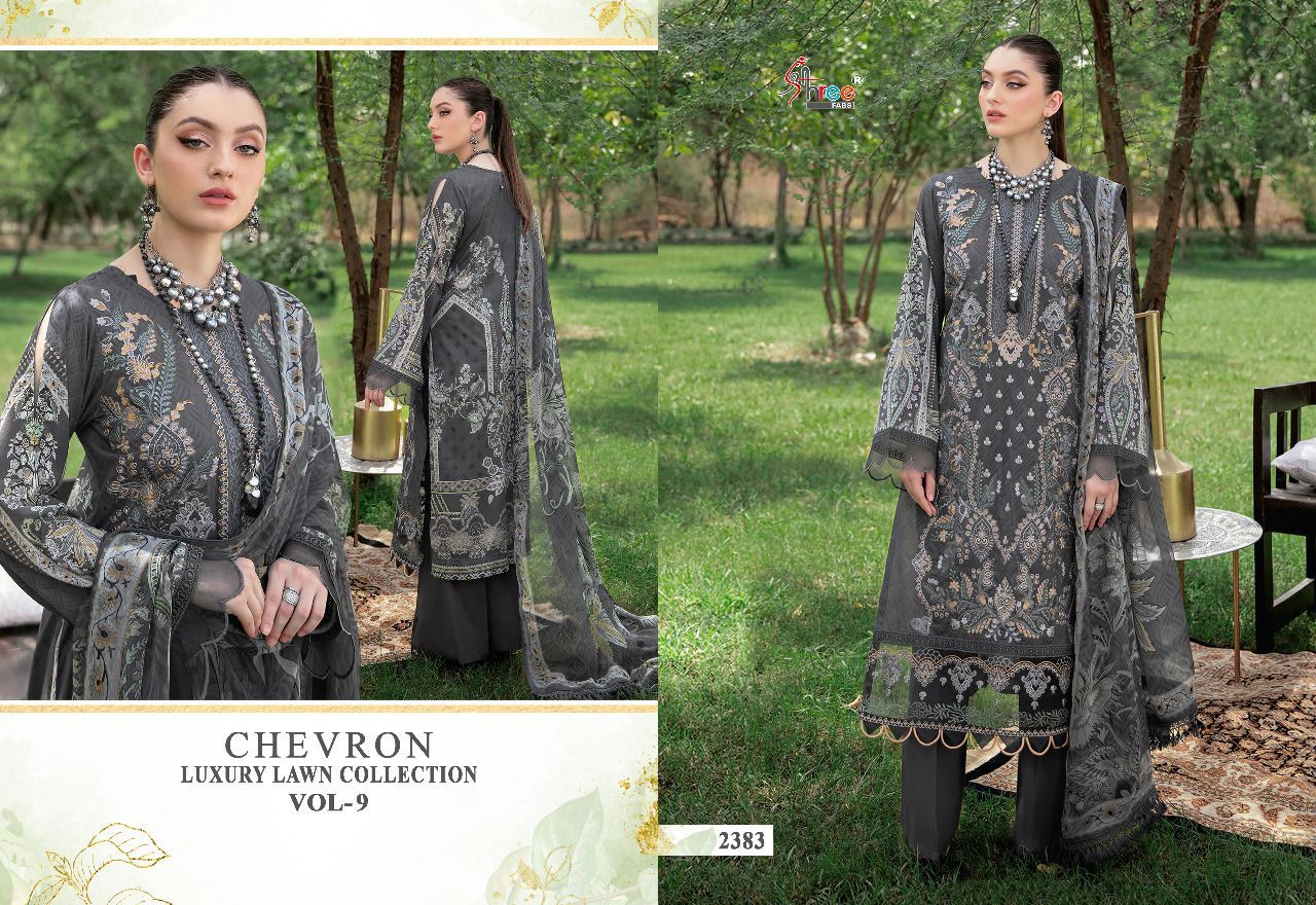 Shree Fabs Chevron Luxury Lawn Collection Vol 9 Pure Chiffon Stylish Designer Pakistani Salwar Kameez